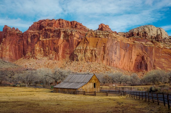 The view of Capitol reef National Park in central Utah